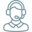 Outline of a person wearing a headset with a microphone Glass Whiteboard
