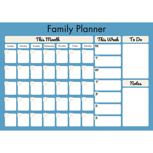 Magnetic family planner glass wipe board